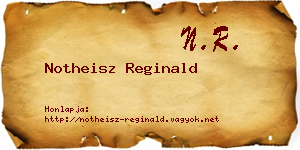 Notheisz Reginald névjegykártya